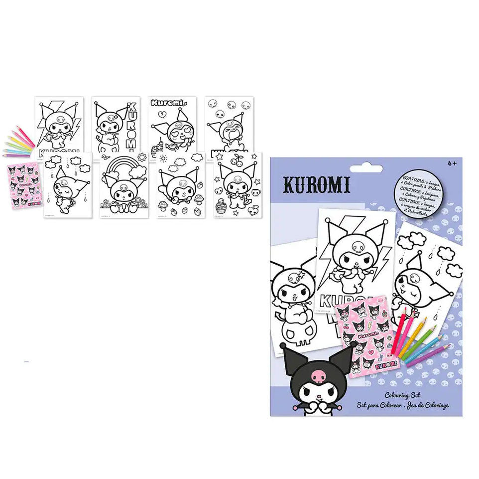 Hello Kitty Kuromi krāsojamais komplekts ar uzlīmēm