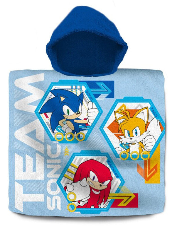 Sonic the Hedgehog komandas pludmales dvielis pončo 60x120 cm