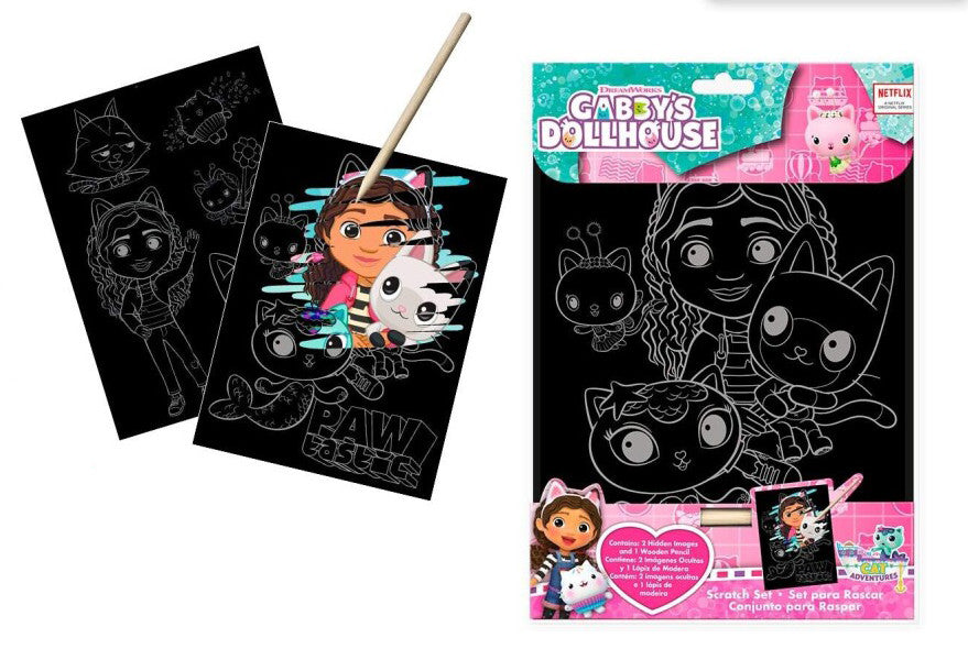 Gabby's Dollhouse skrāpējamo zīmējumu komplekts