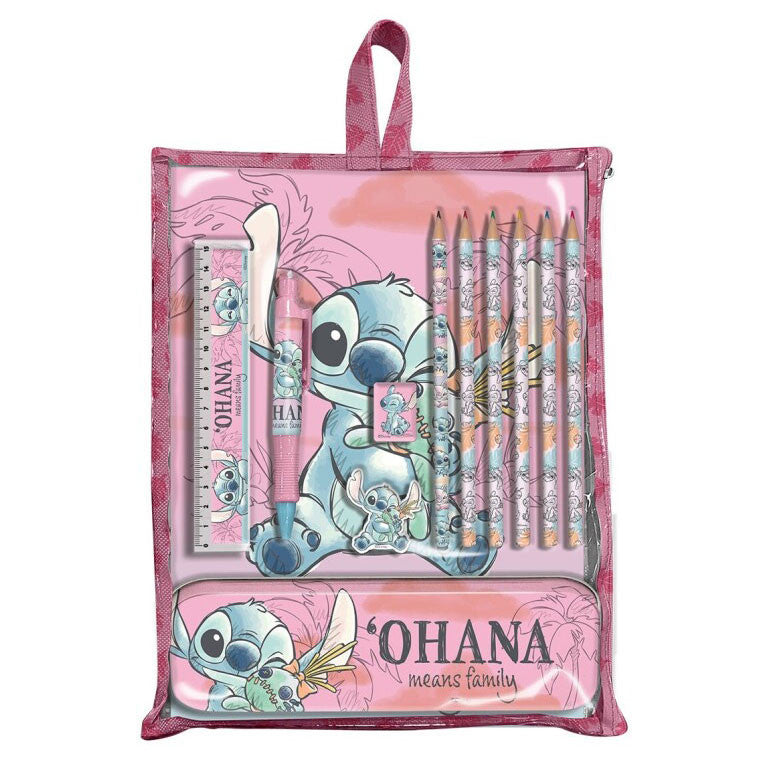 Disney Lilo un Stitch Nerātno kancelejas preču komplekts ar turētāju