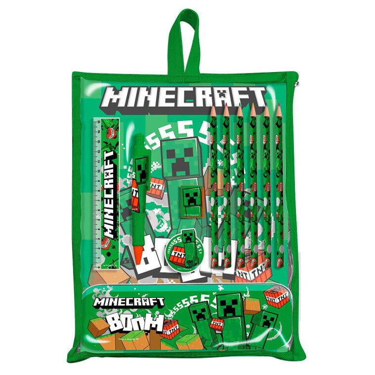 Minecraft Boom kancelejas preču komplekts ar turētāju