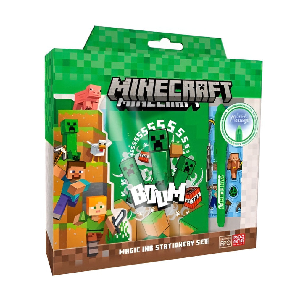 Minecraft Boom dienasgrāmata + burvju pildspalvu komplekts
