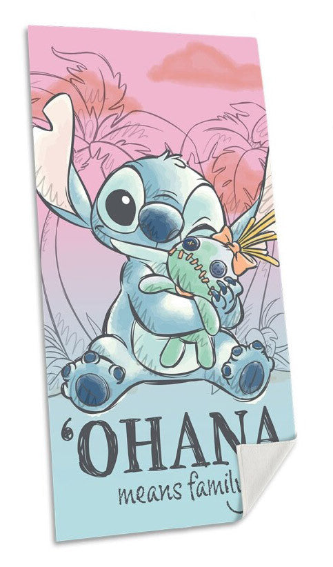 Disney Lilo un Stitch Nerātnais vannas dvielis, pludmales dvielis 70x140cm