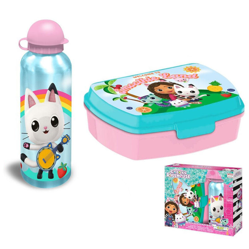 Gabby's Dollhouse Smoothie Land sviestmaižu kaste + alumīnija pudele komplekts