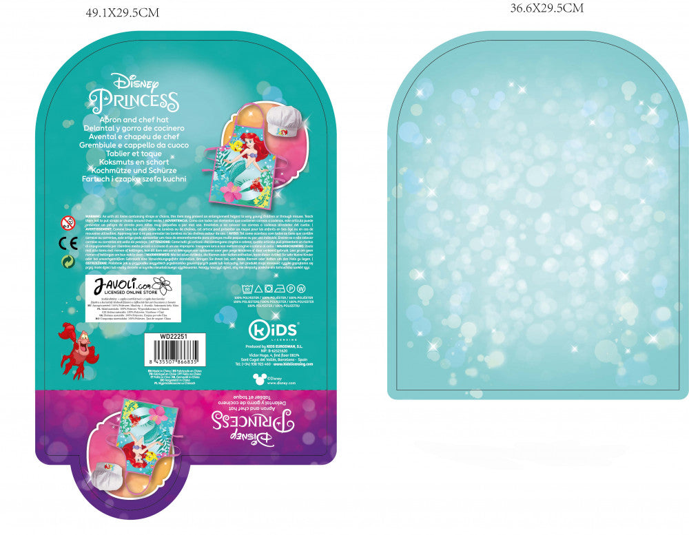 Disney Princess Curious Ariel bērnu priekšautu komplekts ar divām daļām