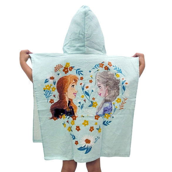 Disney Frozen Flower pludmales dvielis pončo 60x120 cm