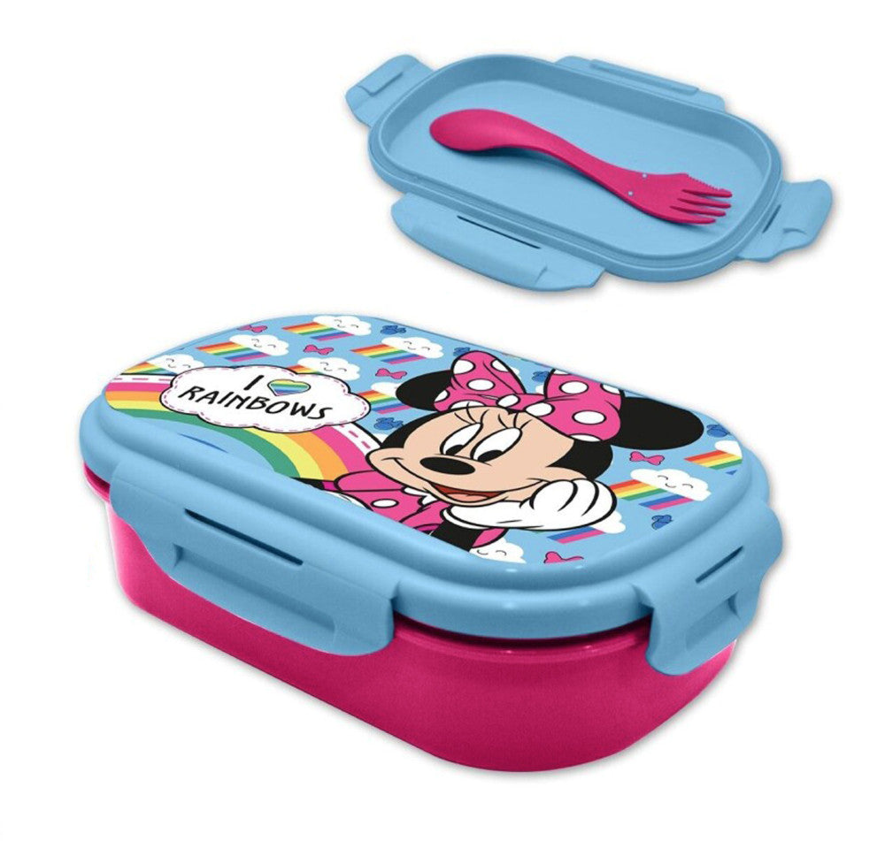Disney Minnie Rainbow sviestmaižu kaste + galda piederumu komplekts