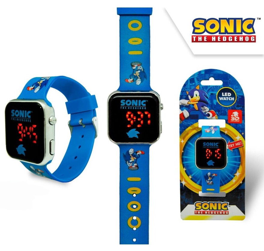 Sonic the Hedgehog zelta gredzeni Sonic the Hedgehog digitālais LED pulkstenis