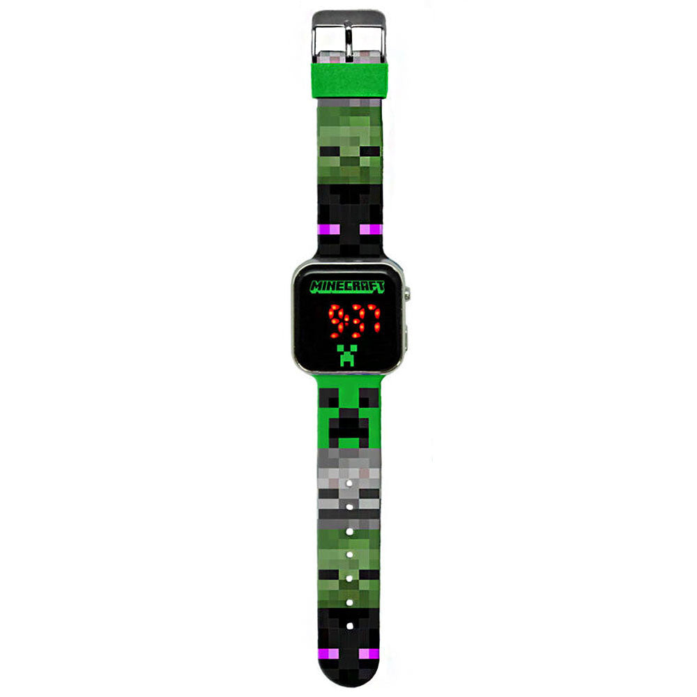 Minecraft Creeper digitālais LED pulkstenis