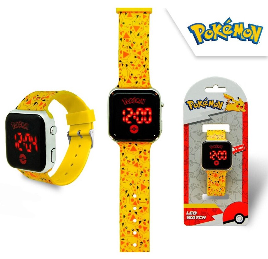 Pok√©mon Pikachu dzeltens digitālais LED pulkstenis