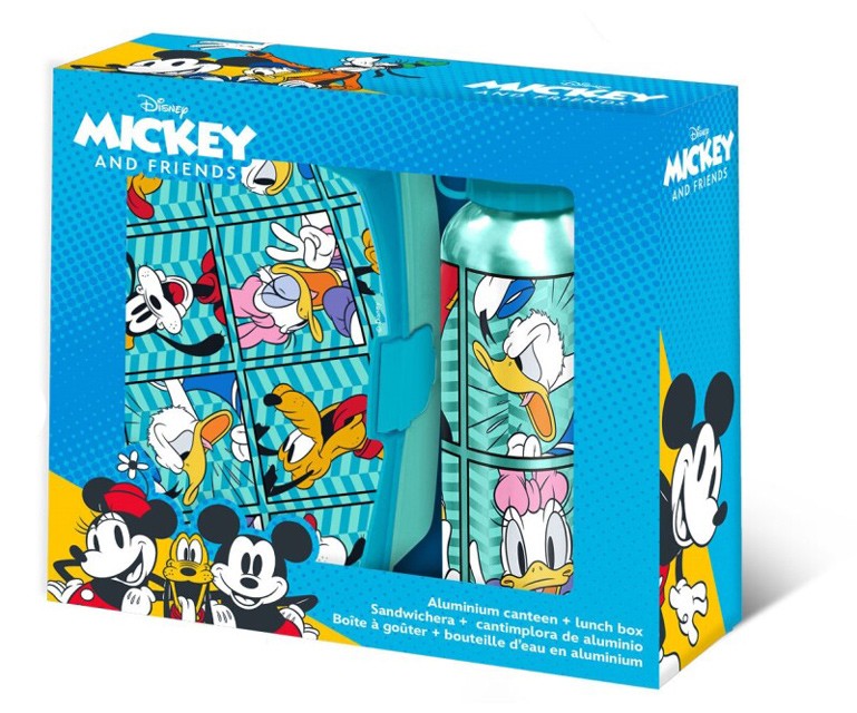 Disney Mikija Draugu sviestmaižu kaste + alumīnija pudele komplektā
