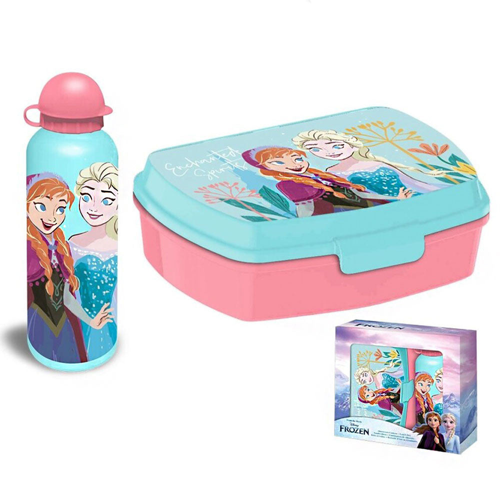 Disney Frozen apburtā sviestmaižu kaste + alumīnija pudele komplekts