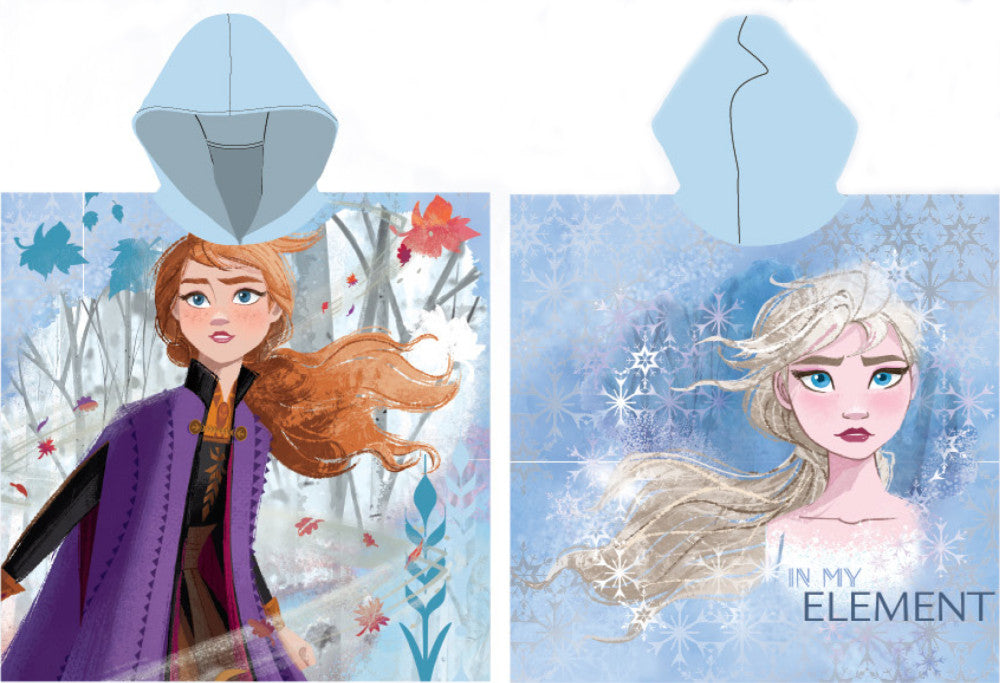 Disney Frozen Element pludmales dvielis pončo 55x110 cm (ātri žūstošs)