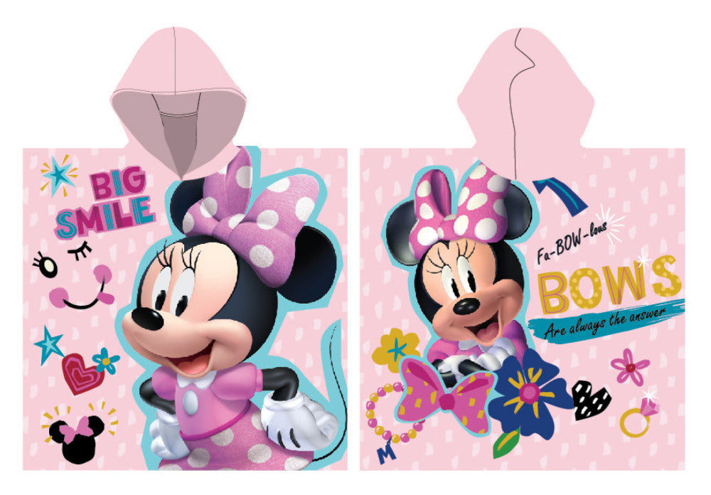 Disney Minnie Smile pludmales dvielis pončo 55x110 cm (ātri žūstošs)