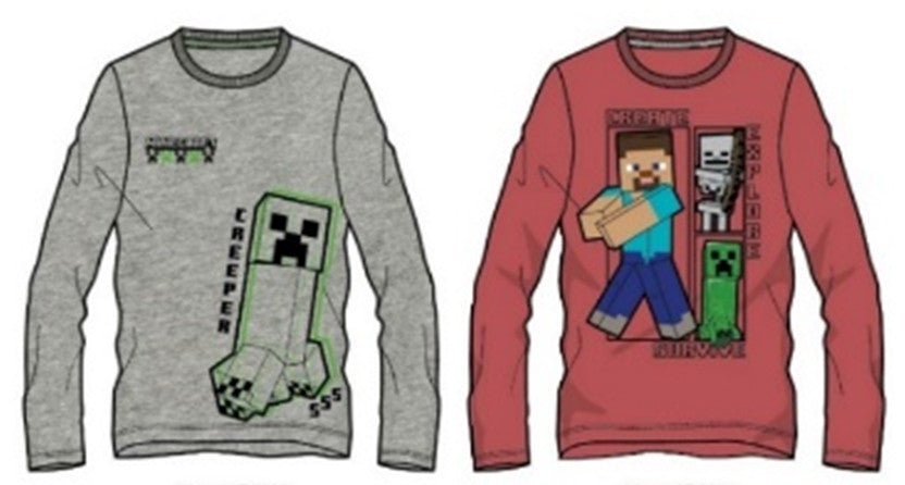 Minecraft bērnu garroku T-krekls, tops 6-12 gadi