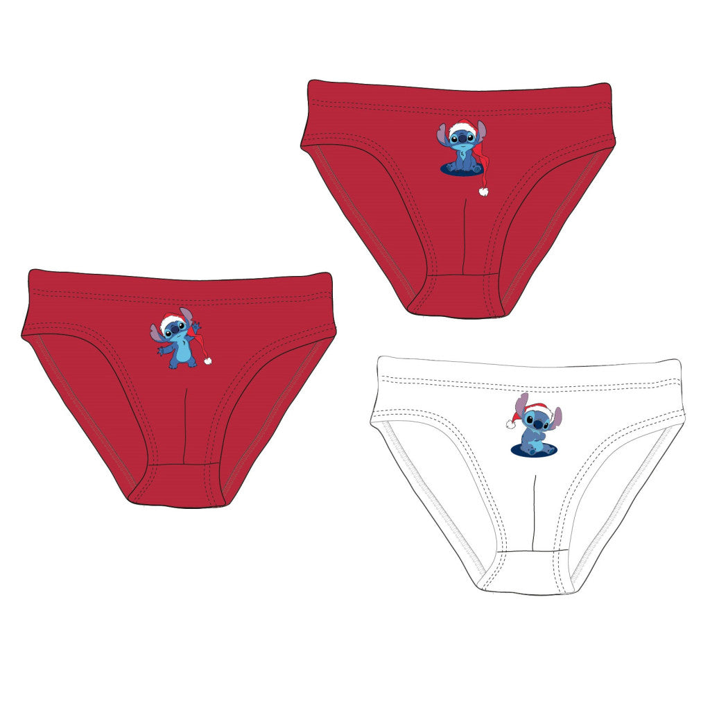 Disney Lilo un Stitch Ziemassvētku bērnu apakšveļa, biksītes 3 gab./iepakojumā