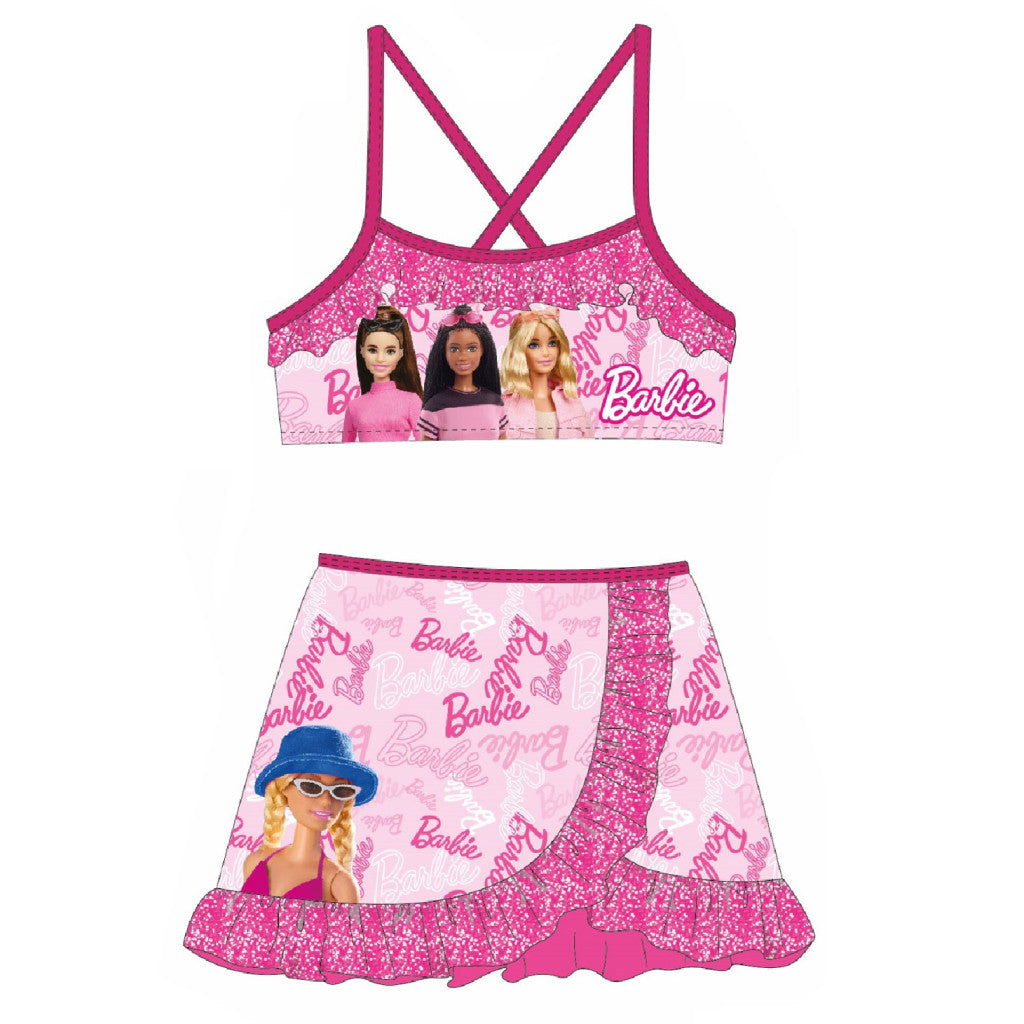 Barbie stila bērnu bikini un svārku komplekts 3-8 gadi