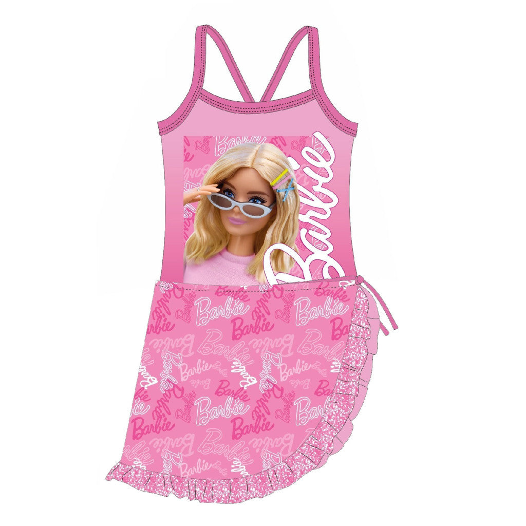 Barbie stila bērnu peldkostīma un sarongu komplekts vecumā no 3 līdz 8 gadiem