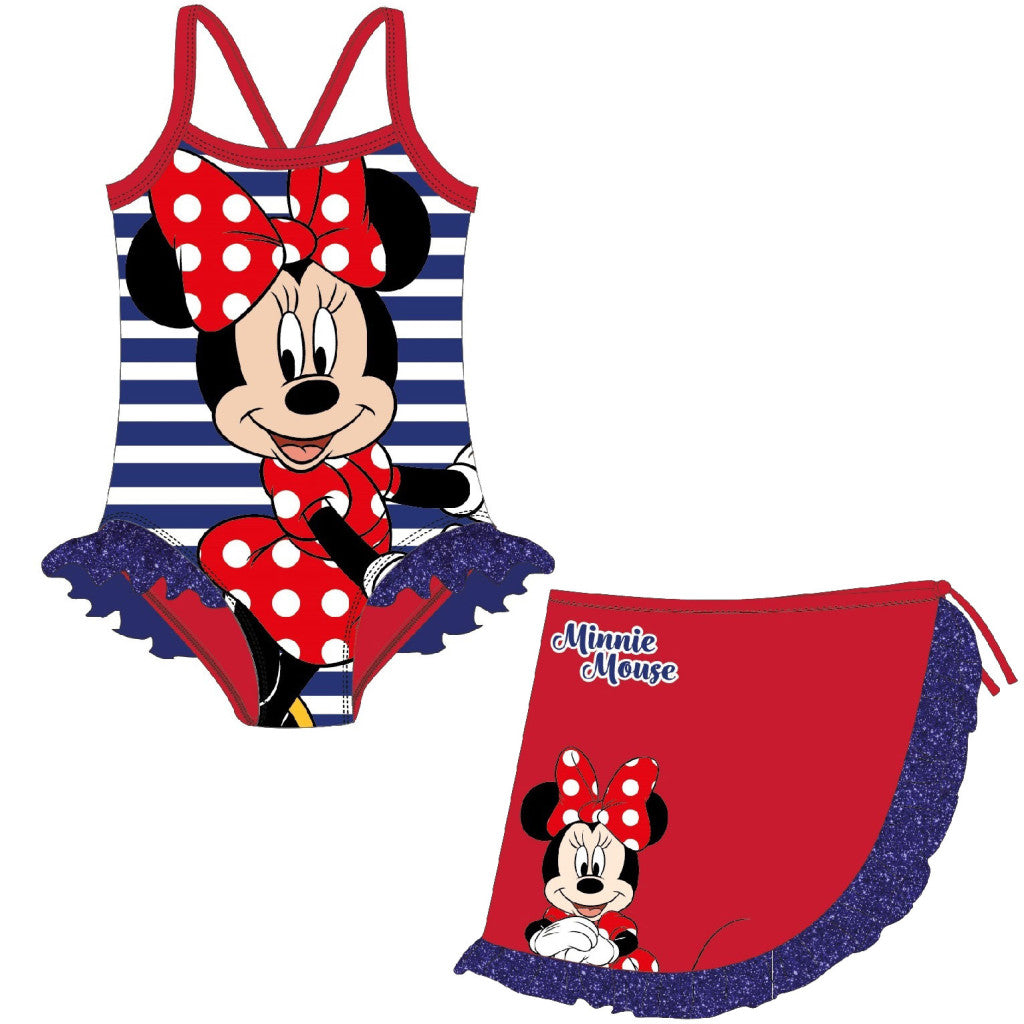 Disney Minnie Chic bērnu peldkostīma un sarongu komplekts 3-8 gadi
