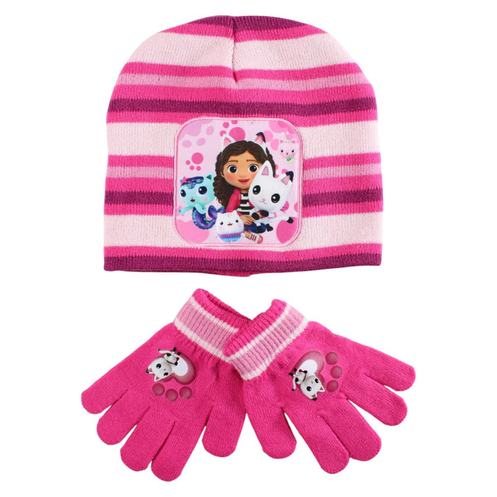 Gabby's Dollhouse Paws bērnu cepures un cimdu komplekts