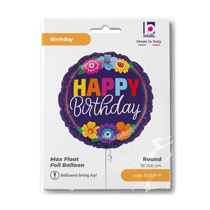 Daudz laimes dzimšanas dienā, Bold Blooms, folijas balons 46 cm
