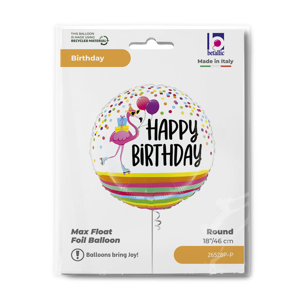 Daudz laimes dzimšanas dienā Flamingo Daudz laimes dzimšanas dienā folijas balons 46 cm