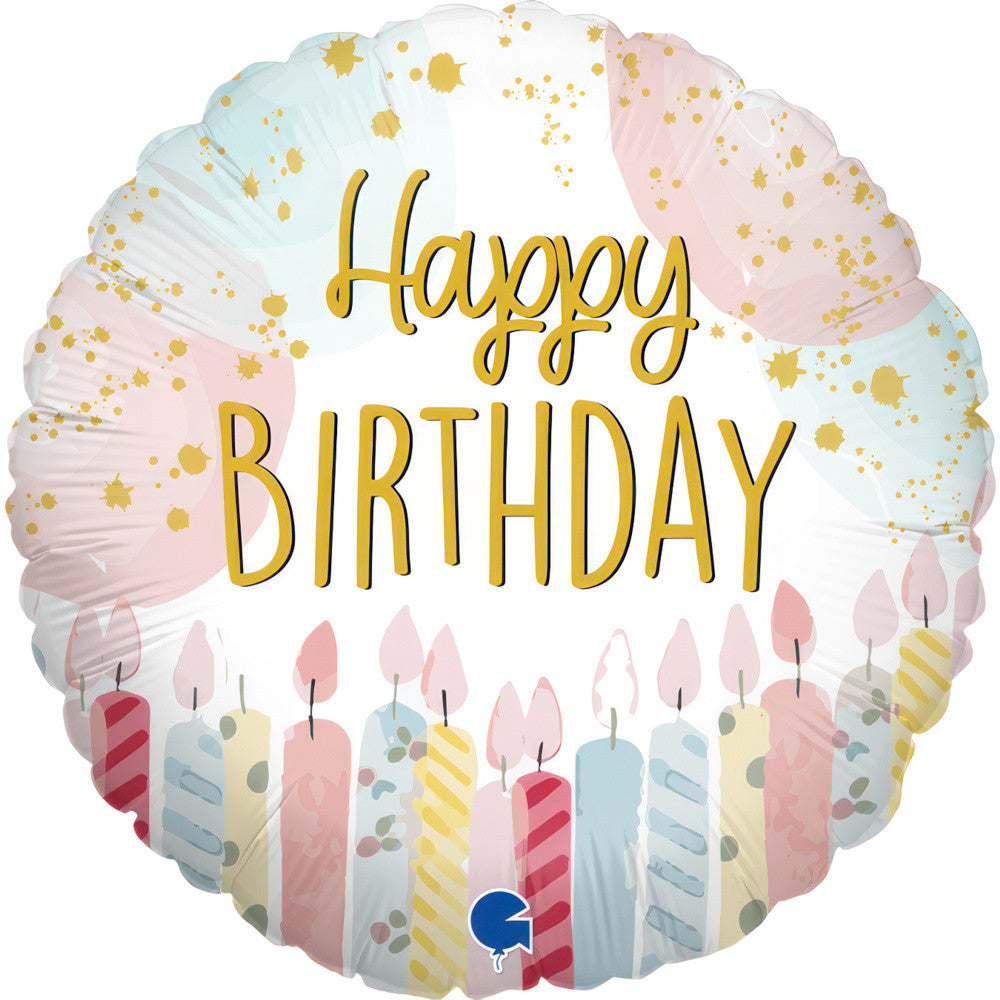 Daudz laimes dzimšanas dienā svece Mini folijas balons 19 cm (WP)