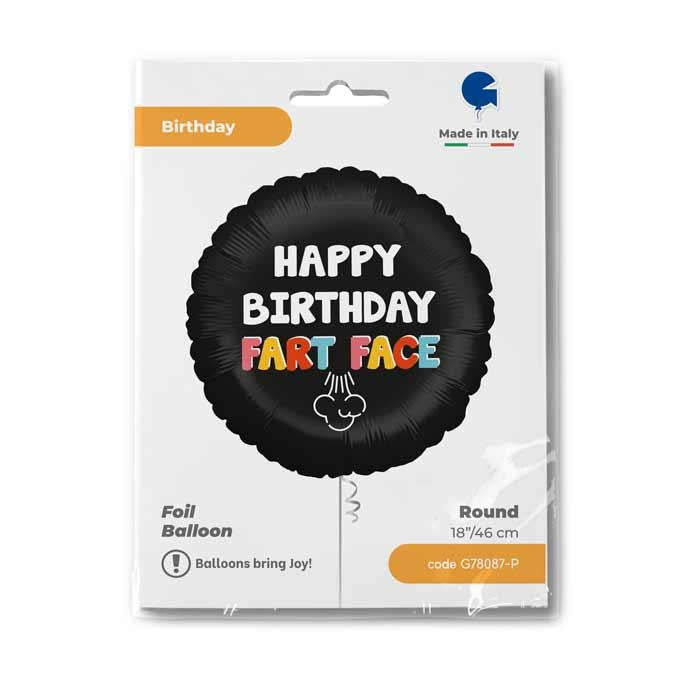 Folijas balons "Dzimšanas diena" ar "Pēršanas seju", 46 cm
