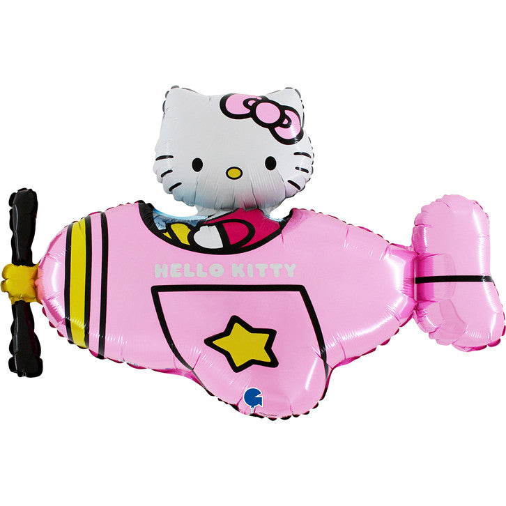 Hello Kitty lidmašīnas rozā folijas balons 76 cm