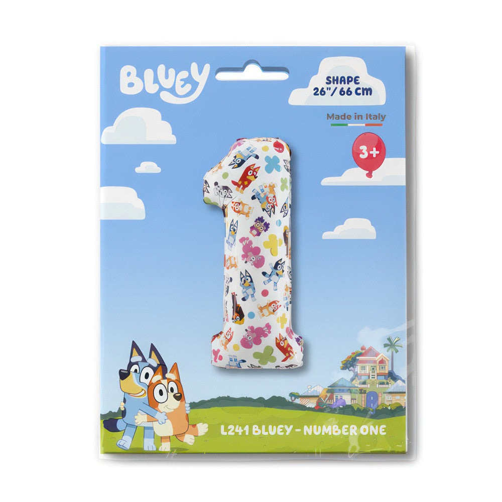 Zilo draugu 1. numura folijas balons 66 cm