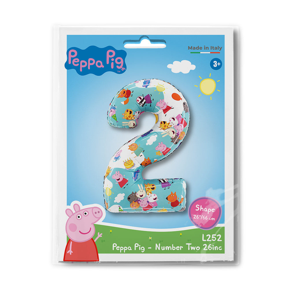 Peppa Pig zils cipars 2 folijas balons 66 cm