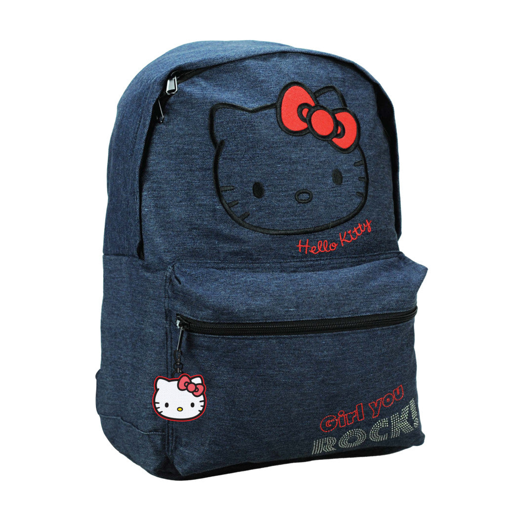 Hello Kitty džinsa skolas soma, 39 cm