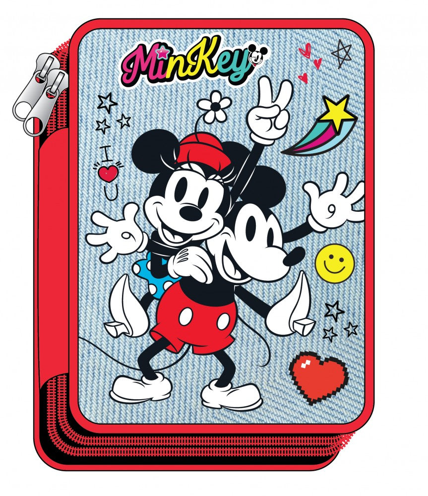 Disney Minnie Minkey divstāvu pildīts zīmuļu maciņš