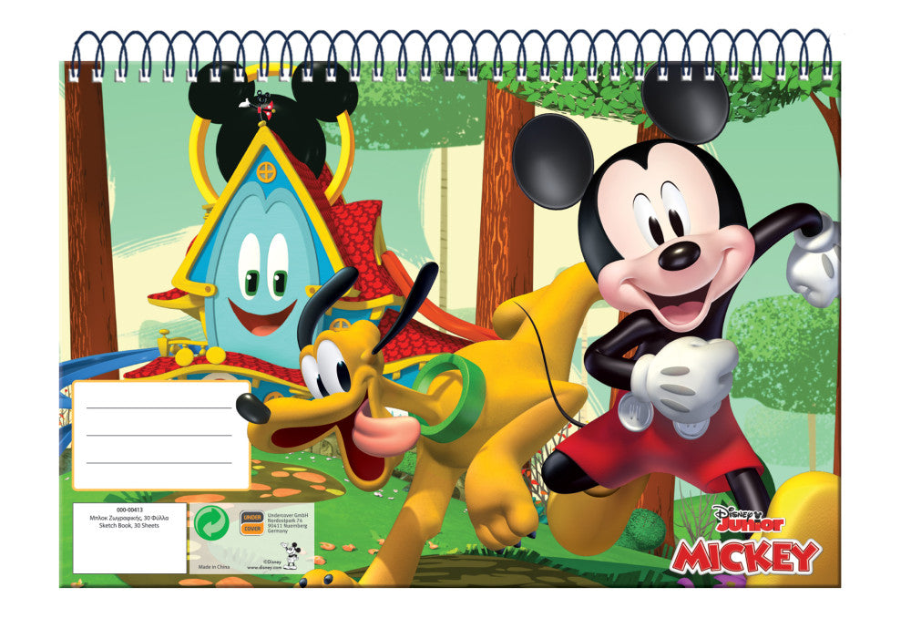 Disney Mickey Fun Times A/4 spirālveida skicēšanas burtnīca, 30 lapas