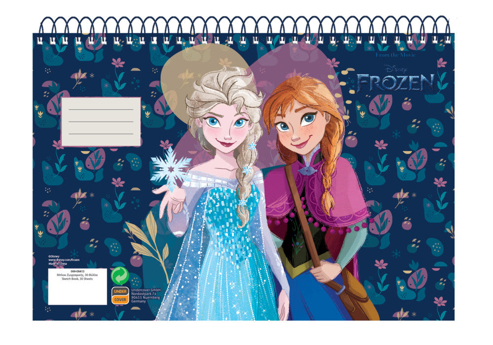 Disney Frozen Explore A/4 spirālveida skicēšanas burtnīca, 30 lapas