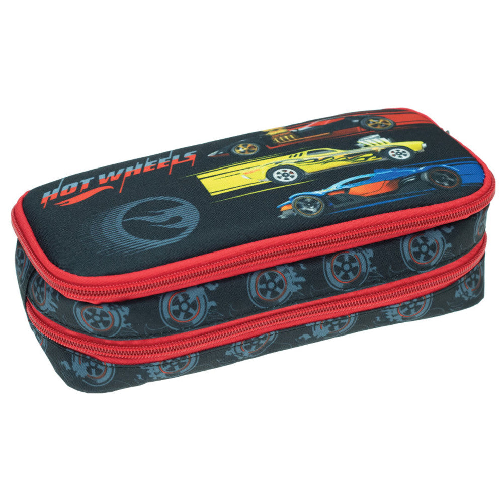 Hot Wheels Competition zīmuļu maciņš ar 2 nodalījumiem, 26 cm