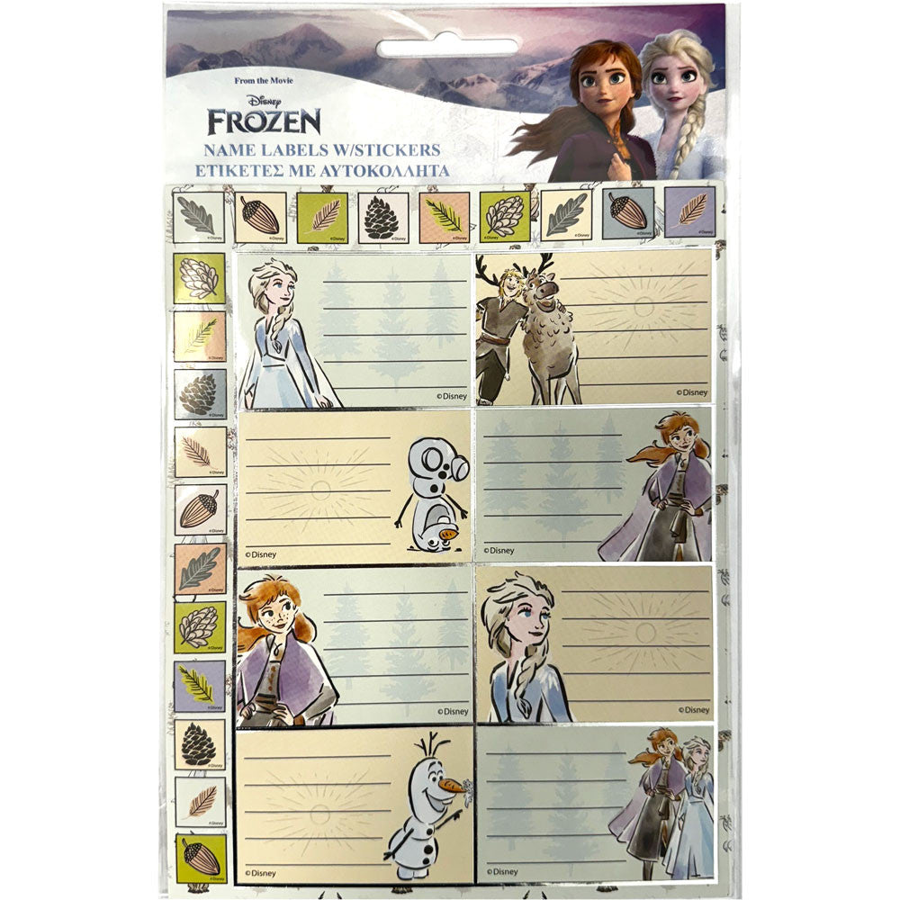 Disney Frozen piezīmju grāmatiņas etiķete ar uzlīmēm, 16 gab. iepakojumā