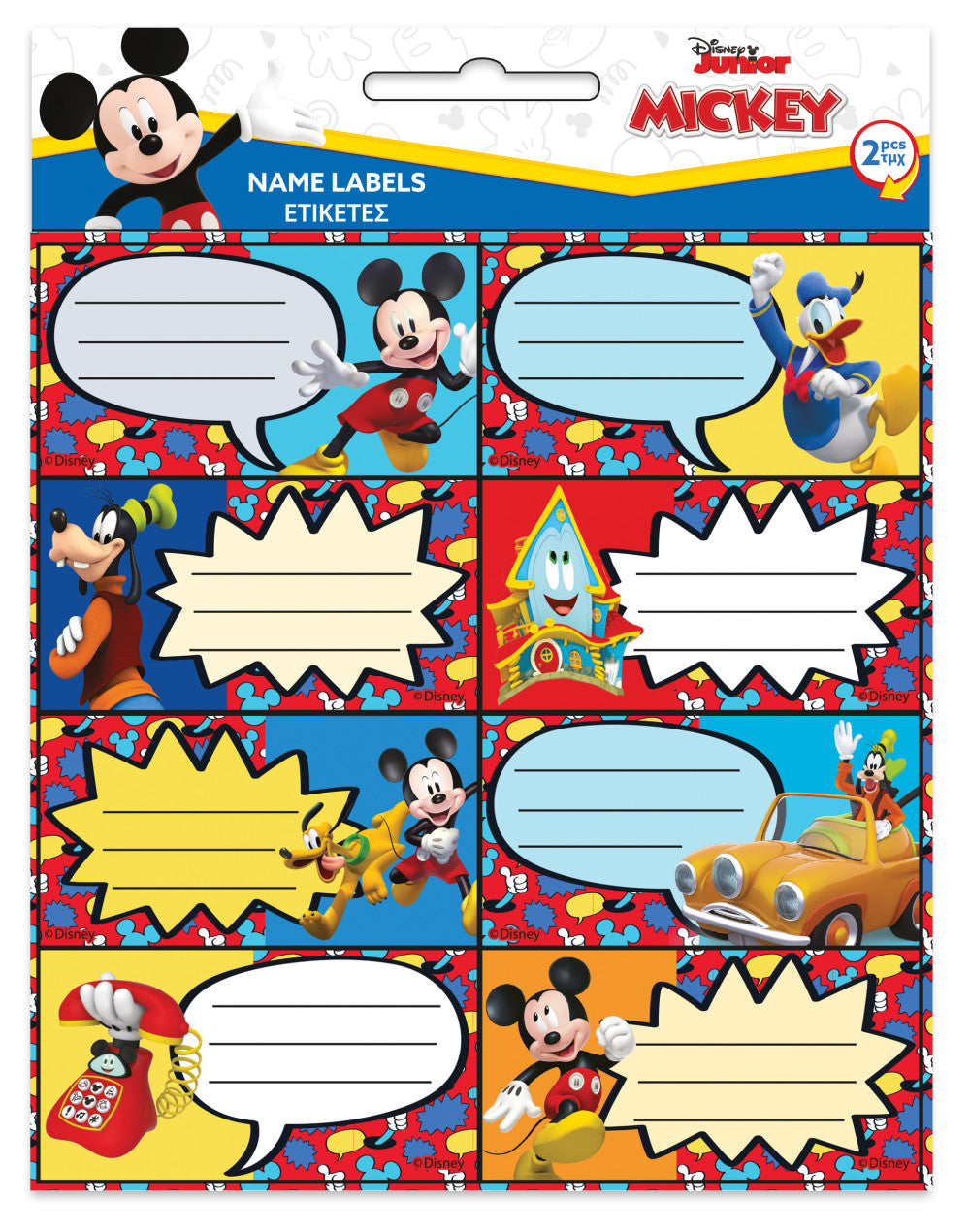 Disney Mickey Fun Times piezīmju grāmatiņu uzlīmju komplekts, 16 gab.