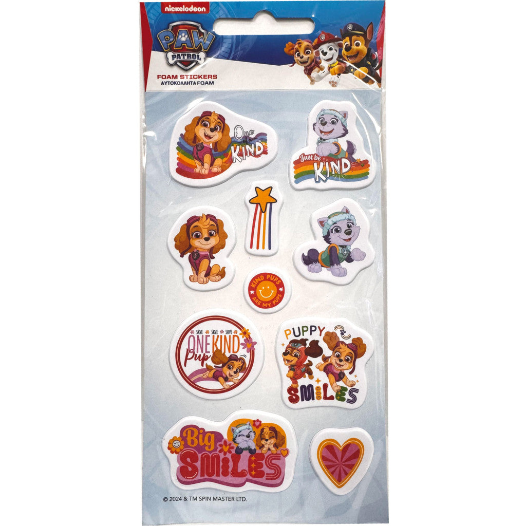 Ķepu patruļas meiteņu pūkaino putuplasta uzlīmju komplekts