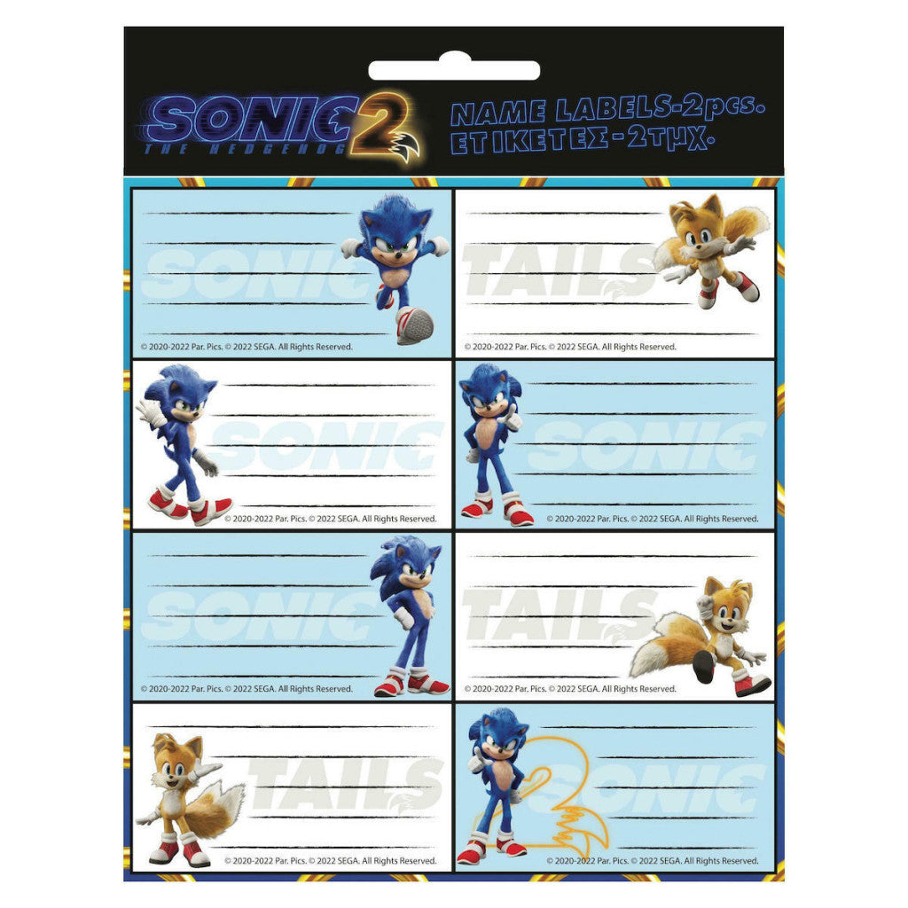 Sonic the Hedgehog piezīmju grāmatiņas uzlīme 16 gab.