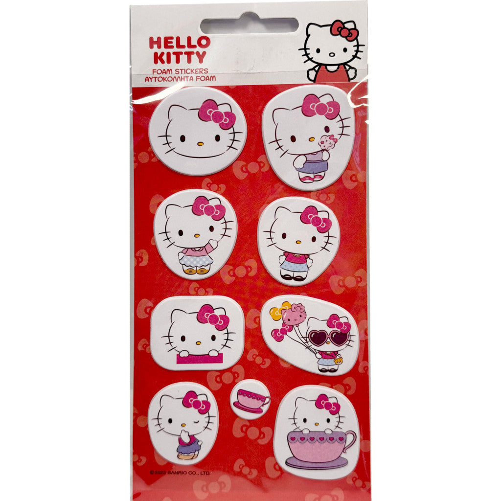 Hello Kitty mīlīgo, pūkaino putuplasta uzlīmju komplekts