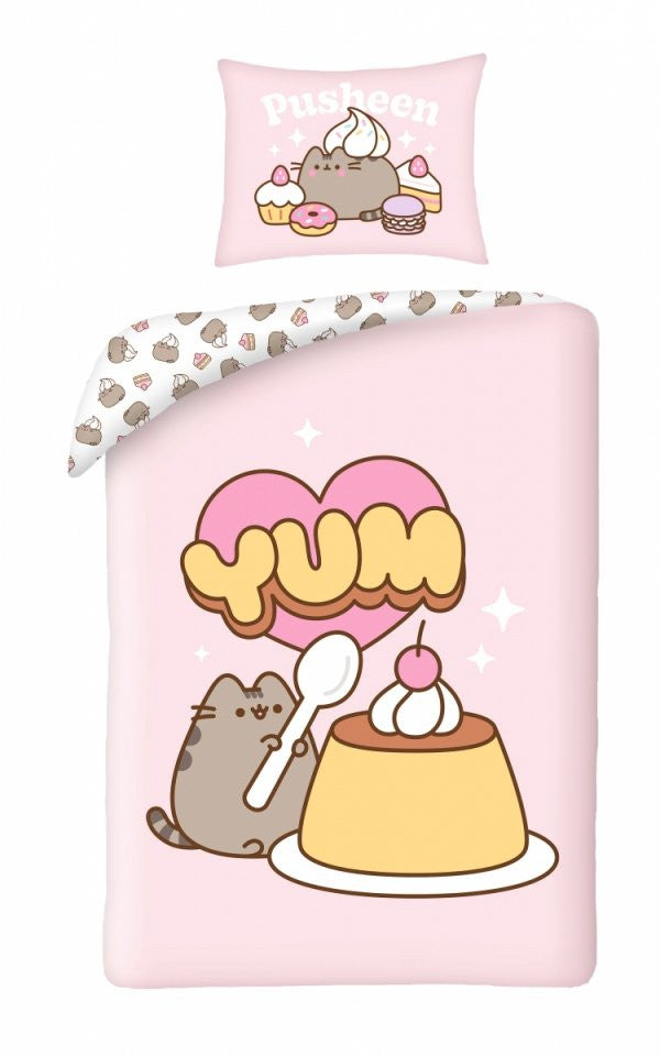 Pusheen Yum gultasveļas pārvalks 140–200 cm, 70–90 cm