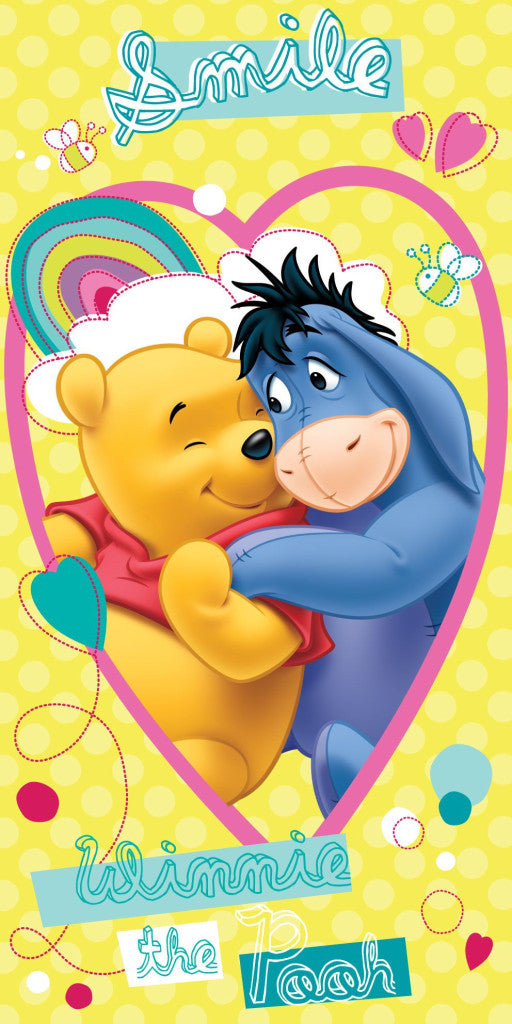 Disney Vinnija Pūka Smaida vannas dvielis, pludmales dvielis 70x140cm