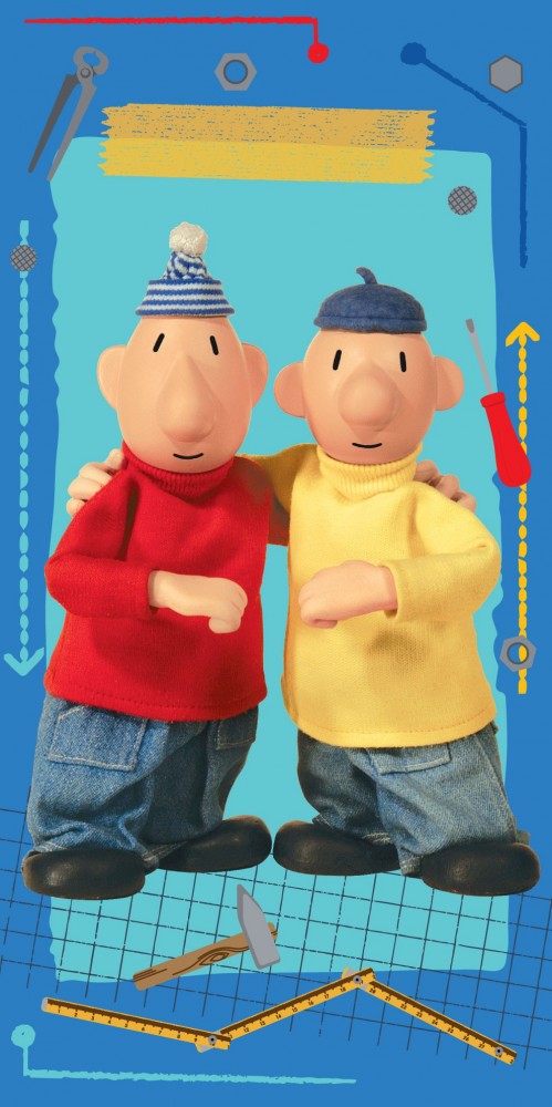 Pat and Mat Handy Brothers vannas dvielis, pludmales dvielis 70x140cm