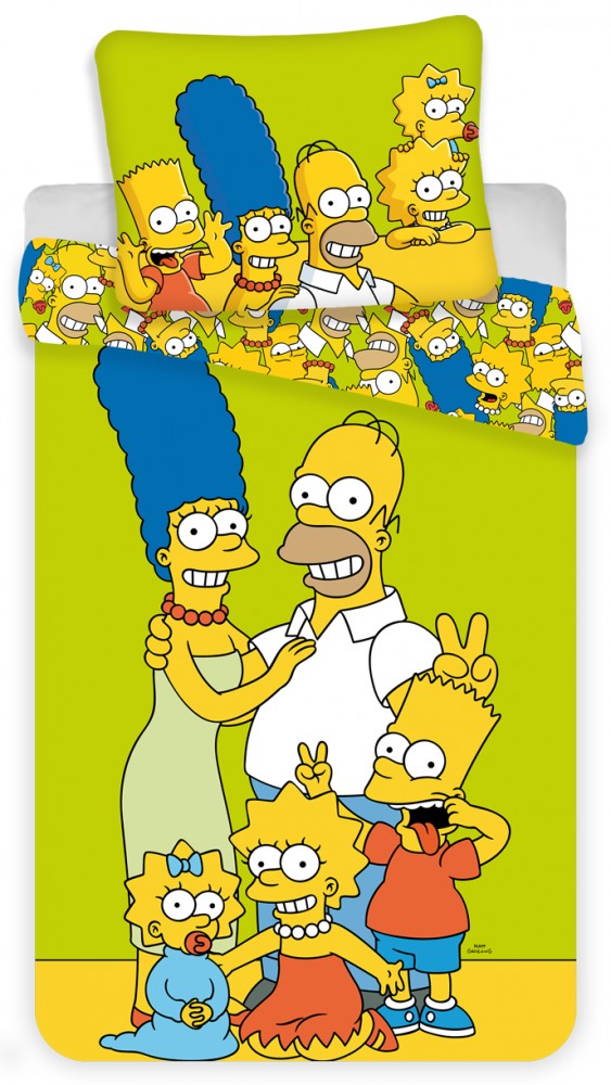 Simpsonu zaļais gultasveļas komplekts 140–200 cm, 70–90 cm