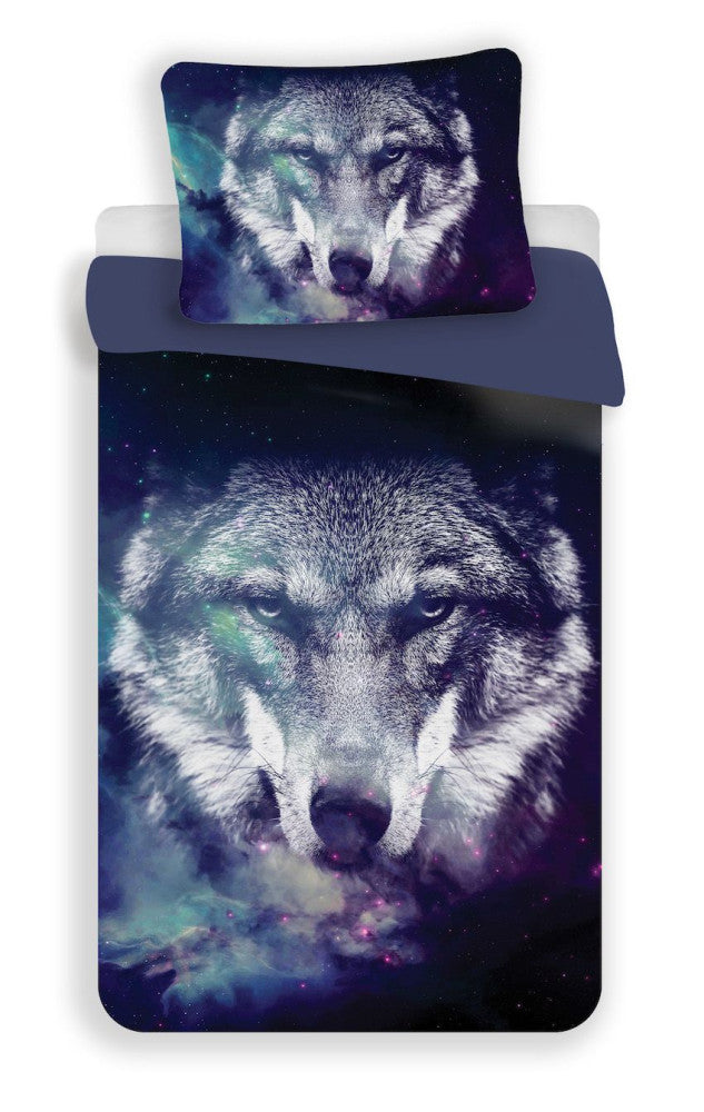 Wolf Trio zils segas pārvalks 140–200 cm, 70x90 cm mikrošķiedra