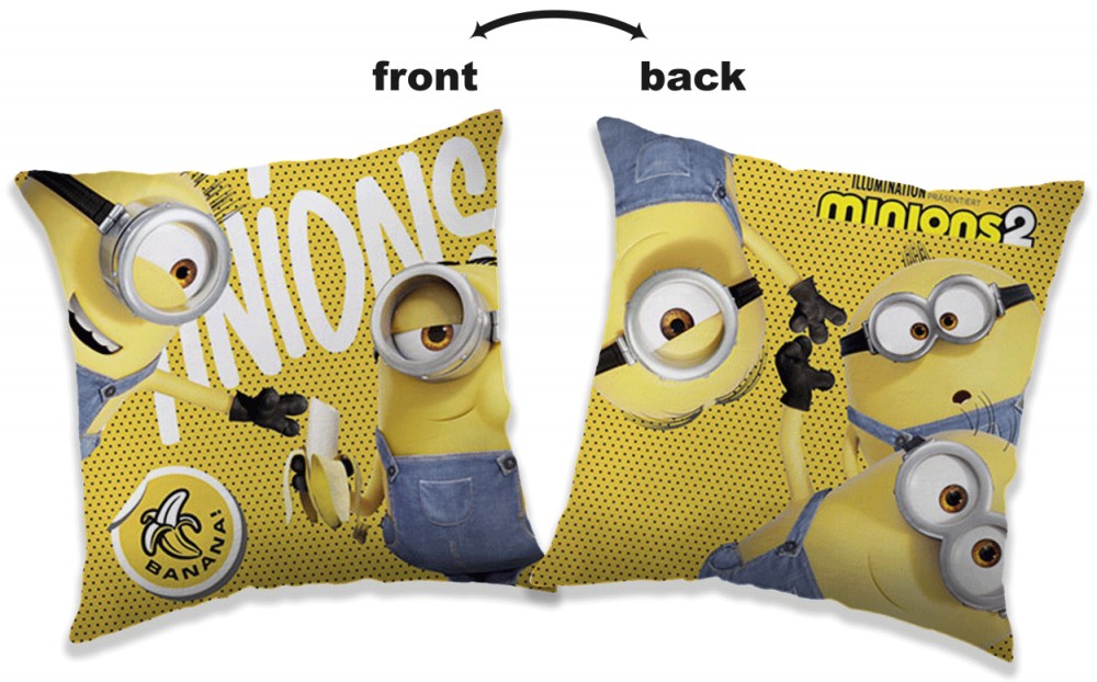 Minions Banānu spilvens, dekoratīvs spilvens 40*40 cm