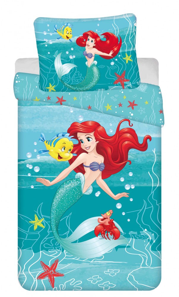 Disney Princess Ariel Friends gultasveļas komplekts 140√ó200cm, 70√ó90cm