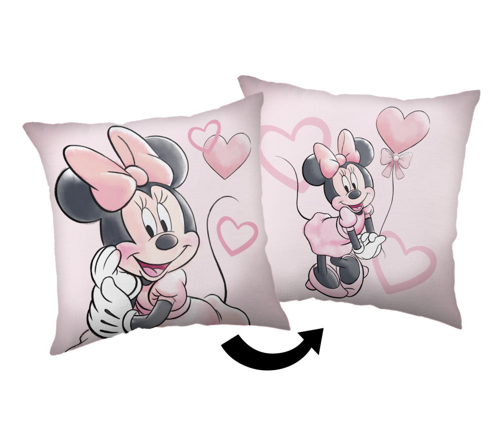 Disney Minnie rozā sirds dekoratīvais spilvens 35x35 cm