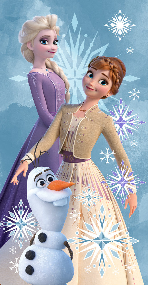 Disney Frozen Olafs un māsas vannas dvielis, pludmales dvielis 70x140 cm